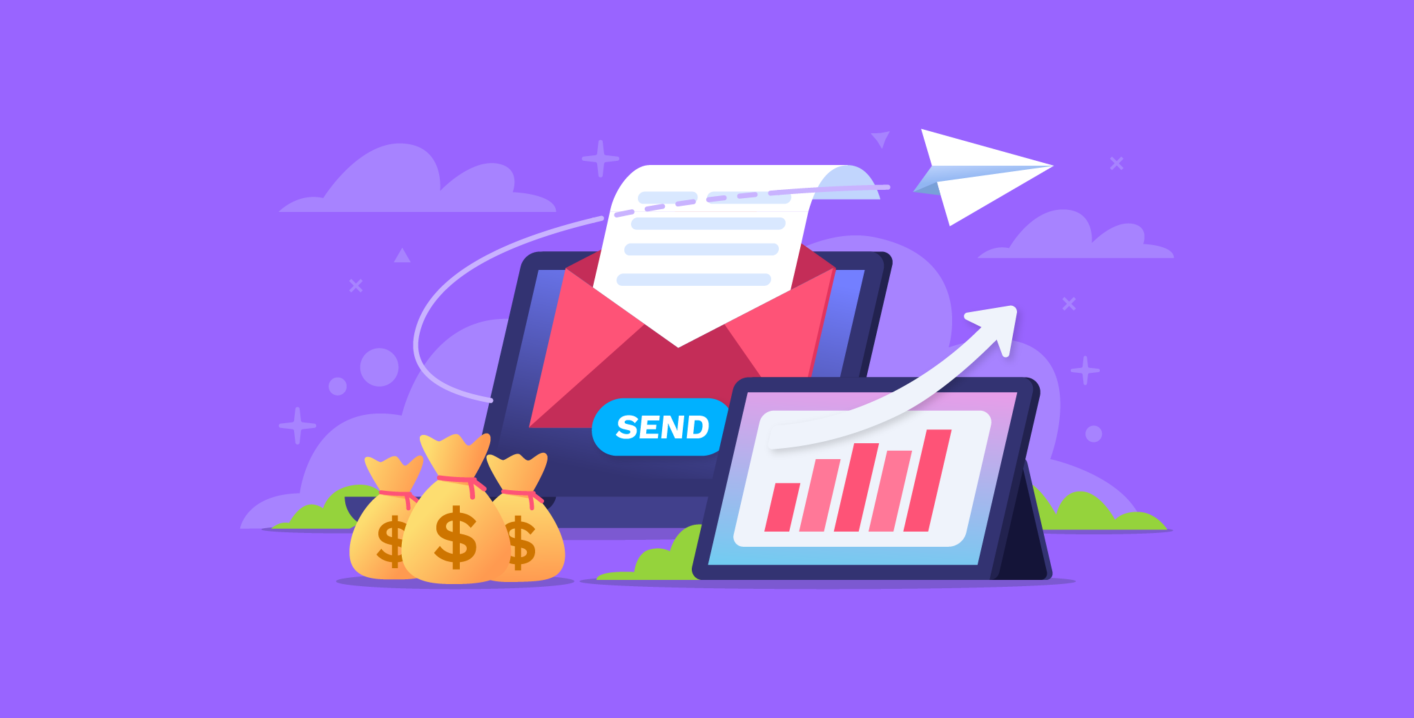Cold email outreach illustration